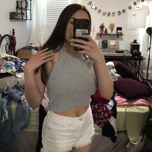 F21 Gray Knitted Top